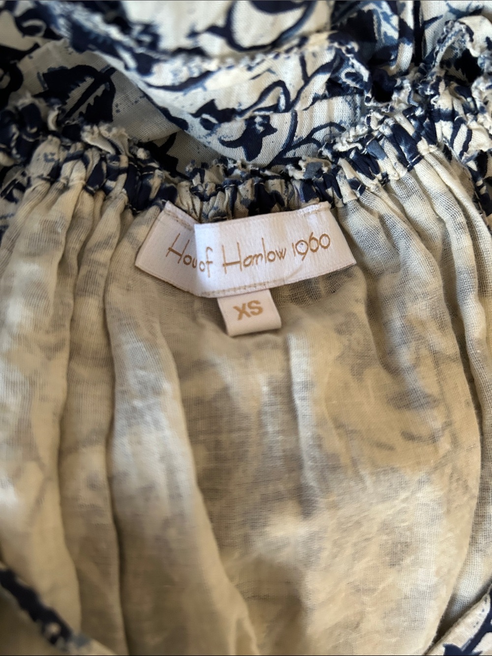 House of Harlow 1960 Navy and Cream Halter Floral Maxi Dress size XS - Picture 11 of 12
